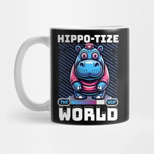 Funny Hippopotamus Design Hippo-Tize the World Kids Women Mug